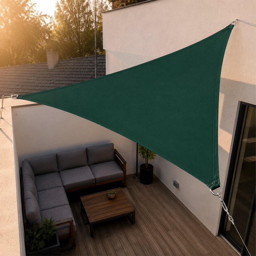 Toile d'ombrage Triangulaire - vert sapin