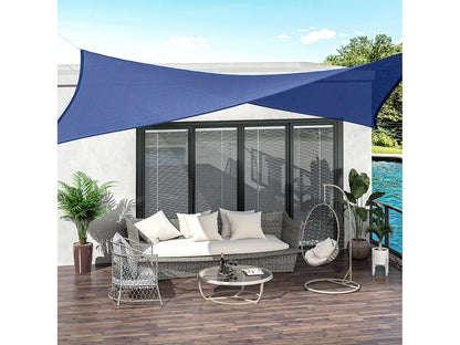 Voile d'ombrage polyester rectangulaire bleu L.400xl.295cm