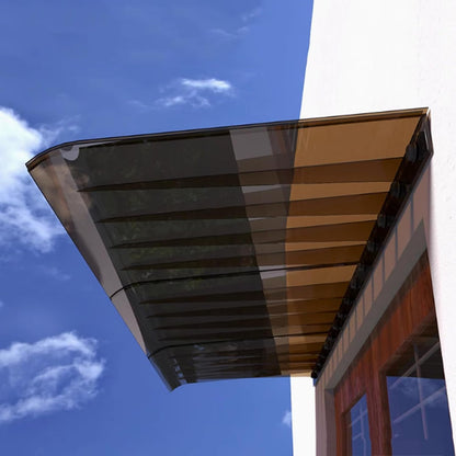 auvent de porte d entree 40x50cm brun en polycarbonate