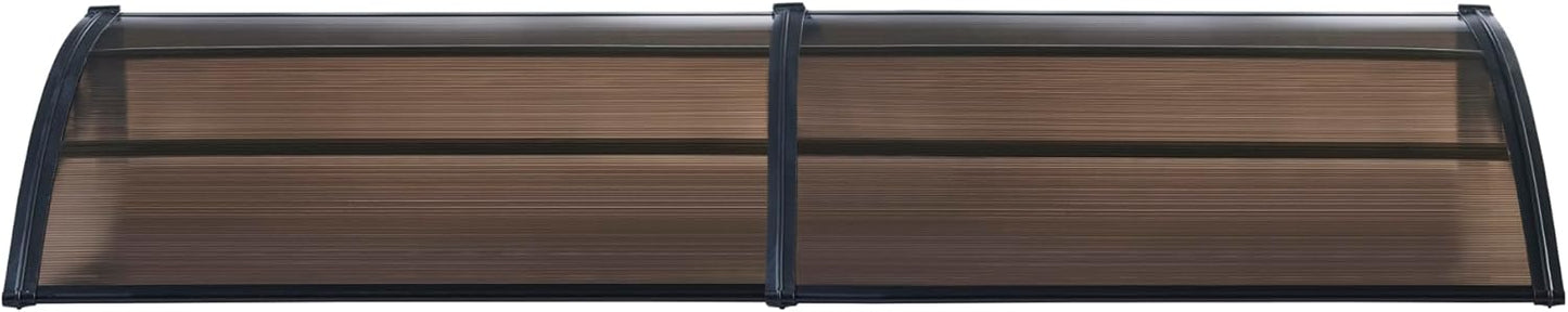 marquise et auvent de porte 240x80cm polycarbonate noir marron
