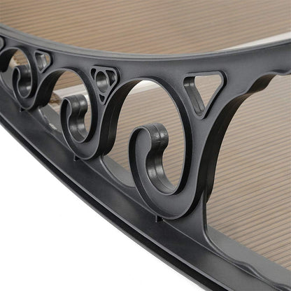 marquise auvent de porte 100x60cm marron en polycarbonate