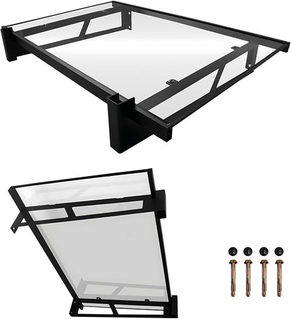 marquise moderne 120x80 cm – Polycarbonate – Supports en Fer Noir