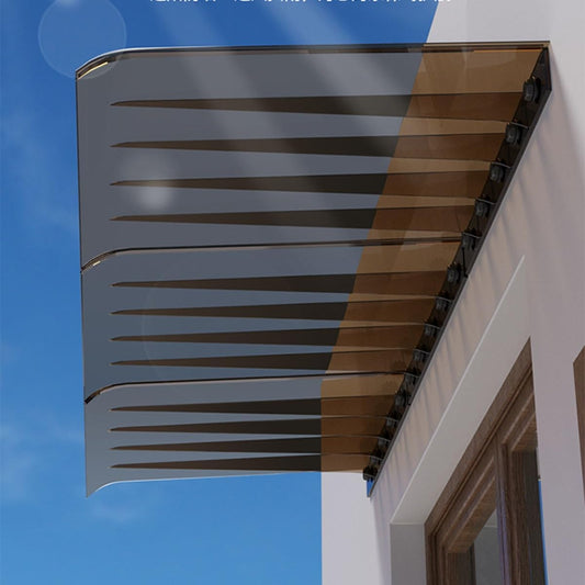 marquise ancienne de porte 50x50cm en polycarbonate brun