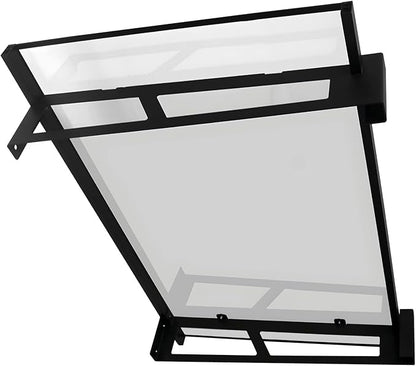 marquise moderne 120x80 cm – Polycarbonate – Supports en Fer Noir