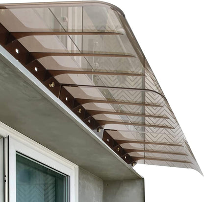 auvents marquise de porte 40x40cm marron brun en polycarbonate