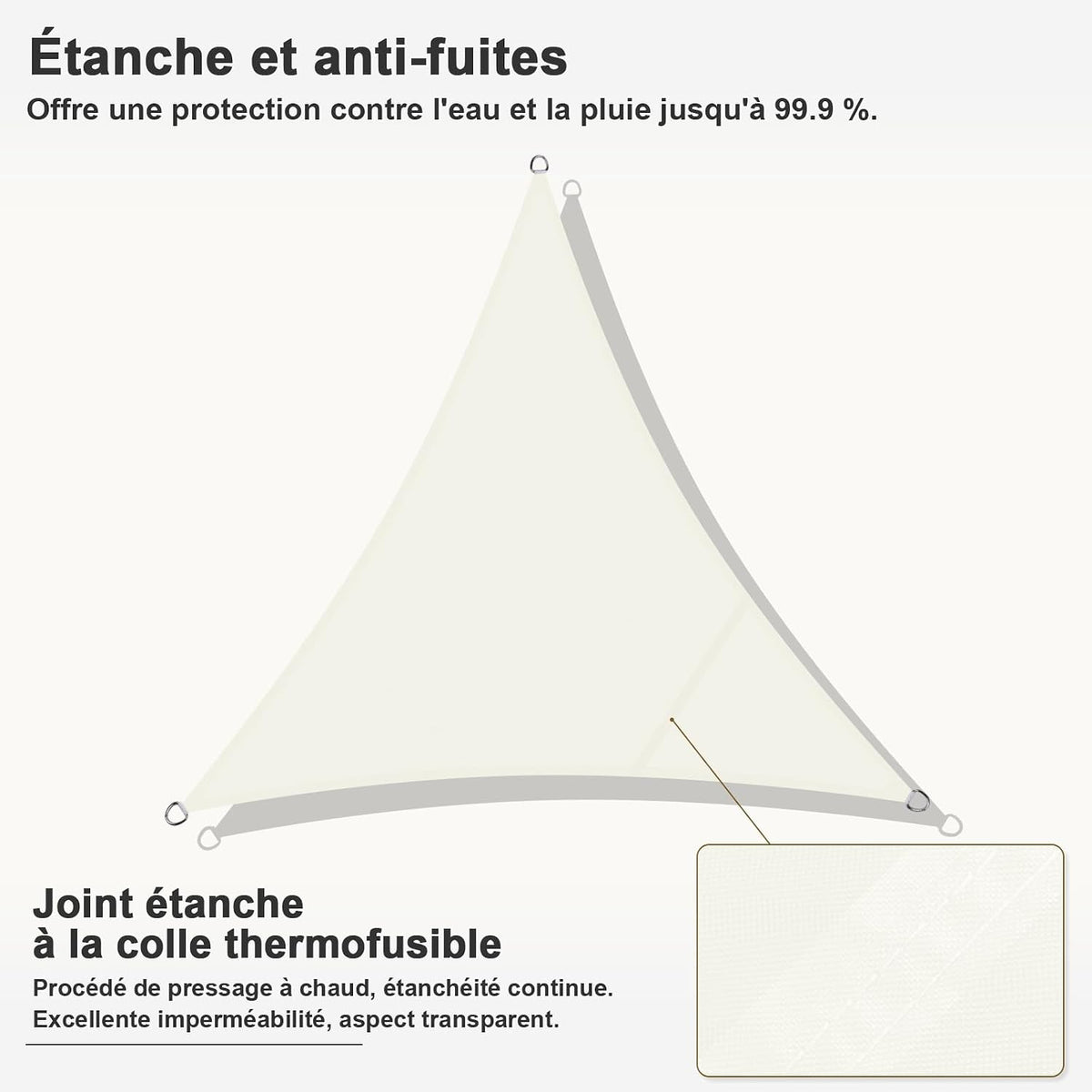 Voile d'ombrage triangulaire jaune sable