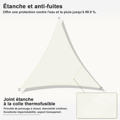 Voile d'ombrage triangulaire jaune sable