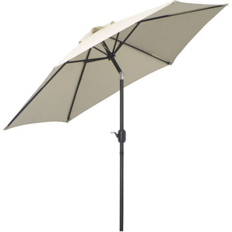 Parasol droit inclinable 2,6m en aluminium démontable – Tissu polyester imperméabilisé 180g/m²