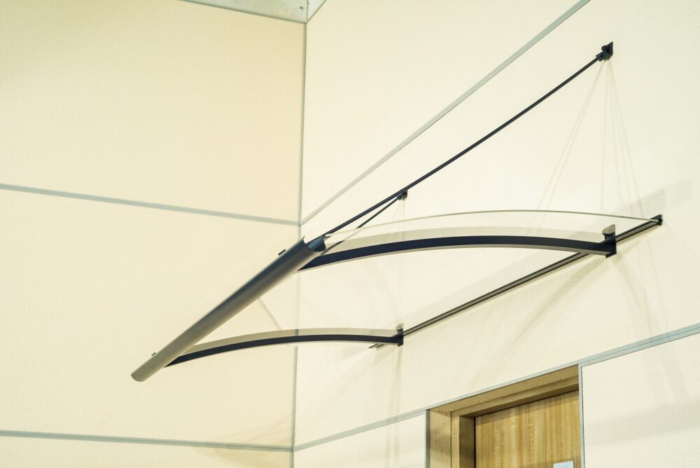 marquise moderne aluminium 120/160 cm - Métal & Polycarbonate Gris Anthracite