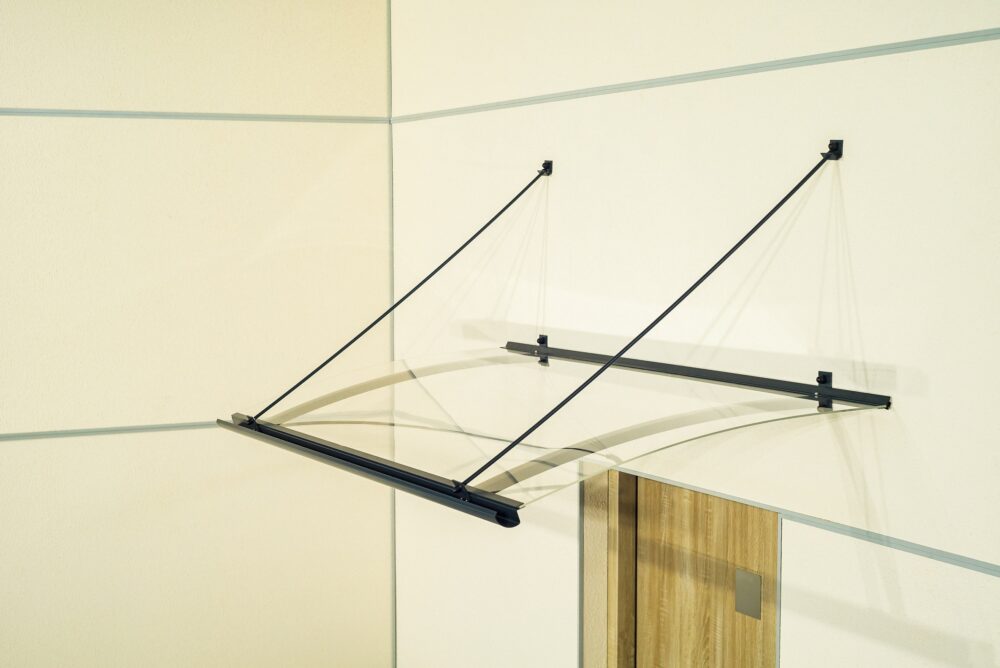 marquise moderne aluminium 120/160 cm - Métal & Polycarbonate Gris Anthracite