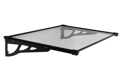 marquise moderne porte d'entrée en aluminium 120 x 90 cm incliné argenté KEPLER