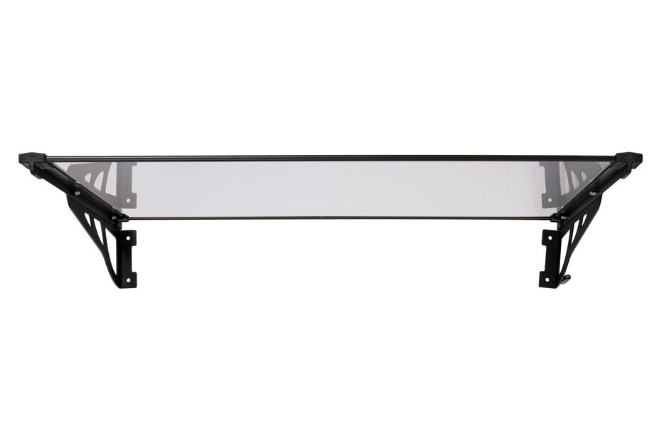 marquise moderne porte d'entrée en aluminium 120 x 90 cm incliné argenté KEPLER