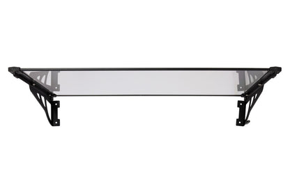 marquise moderne porte d'entrée en aluminium 120 x 90 cm incliné argenté KEPLER