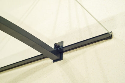 marquise moderne aluminium 120/160 cm - Métal & Polycarbonate Gris Anthracite