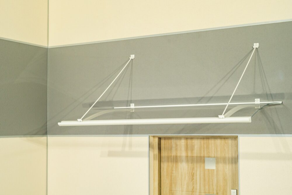 marquise moderne aluminium Quartz 120/160 x 82 cm blanc