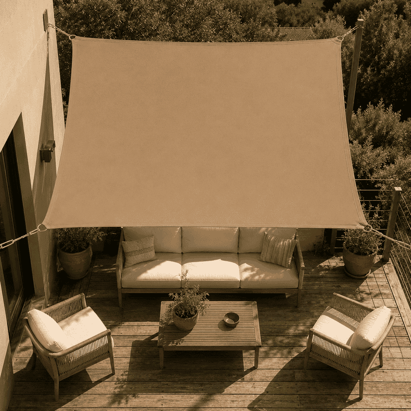 Toile d'ombrage Rectangulaire Taupe