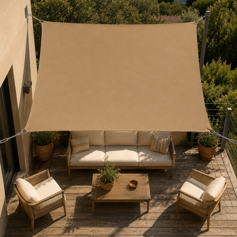 Toile d'ombrage Rectangulaire Taupe