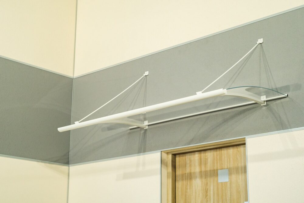 marquise moderne aluminium Quartz 120/160 x 82 cm blanc