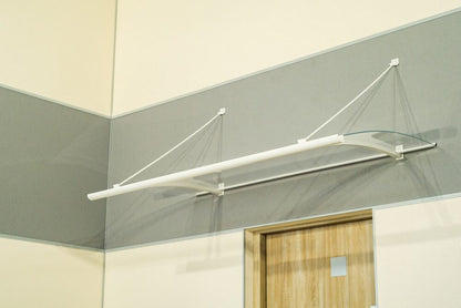 marquise moderne aluminium Quartz 120/160 x 82 cm blanc
