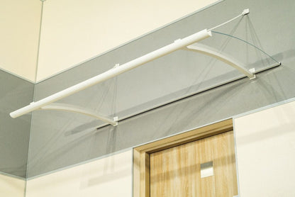 marquise moderne aluminium Quartz 120/160 x 82 cm blanc