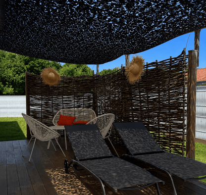 Filet de camouflage rectangulaire design camouflage noir 180g/m²