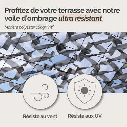 Filet de camouflage rectangulaire design camouflage noir 180g/m²