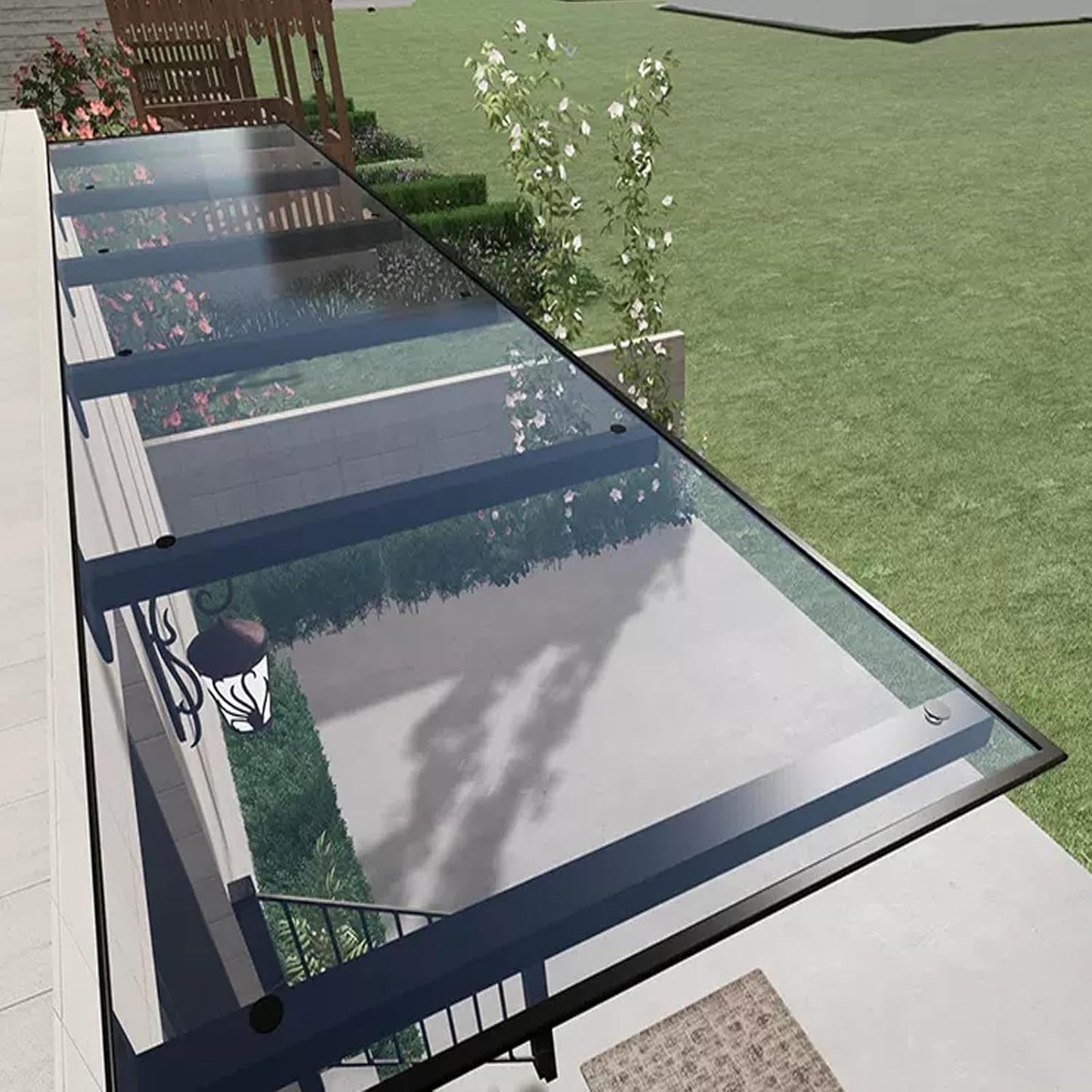 marquise porte de garage 200x120cm