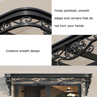 marquise de porte fer forgé 250x100cm
