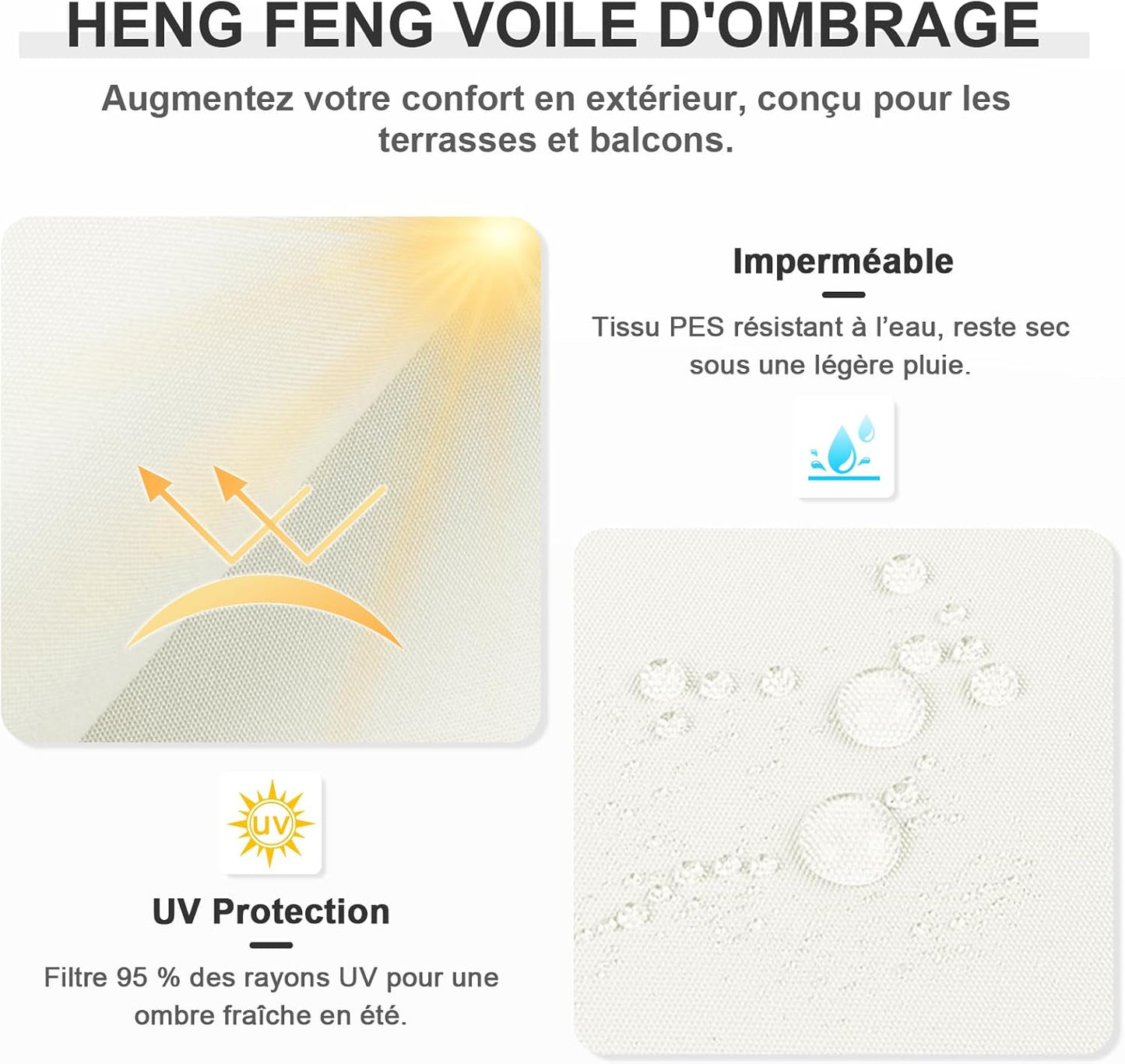 Voile d'ombrage triangulaire blanc