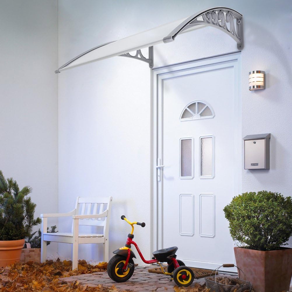 auvents de porte, auvent marquise de porte 120 x 60 cm transparent en polycarbonate