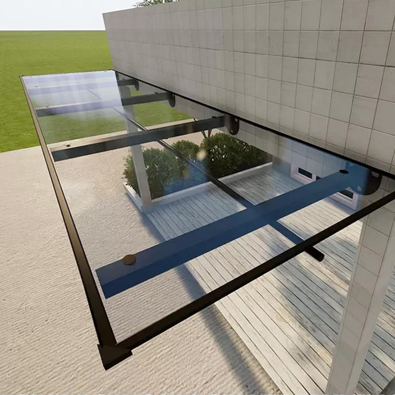 marquise porte de garage 200x120cm