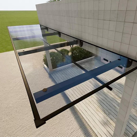 marquise auvent en verre 100x100cm