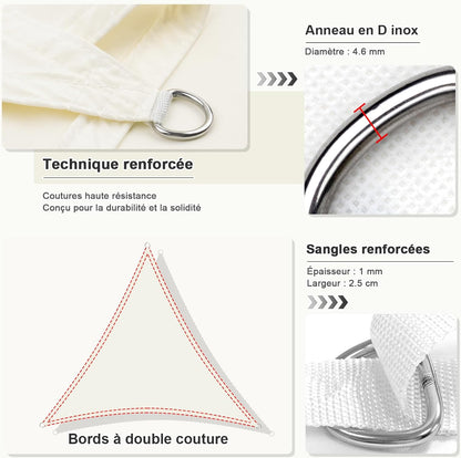 Voile d'ombrage triangulaire blanc