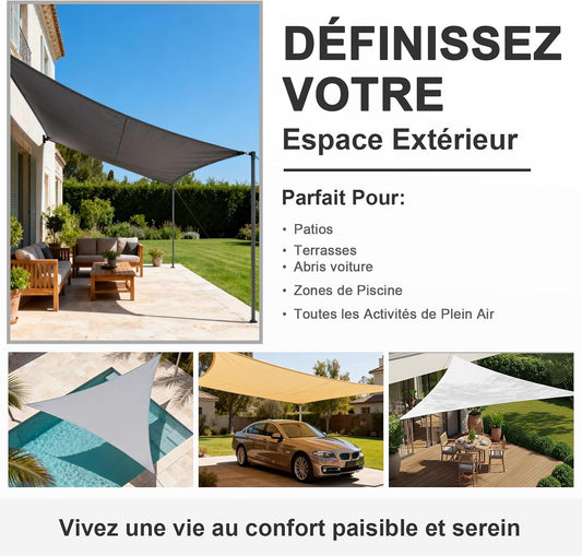 Voile d'ombrage trapeze jaune sable