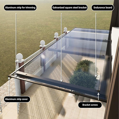 marquise porte de garage 200x120cm
