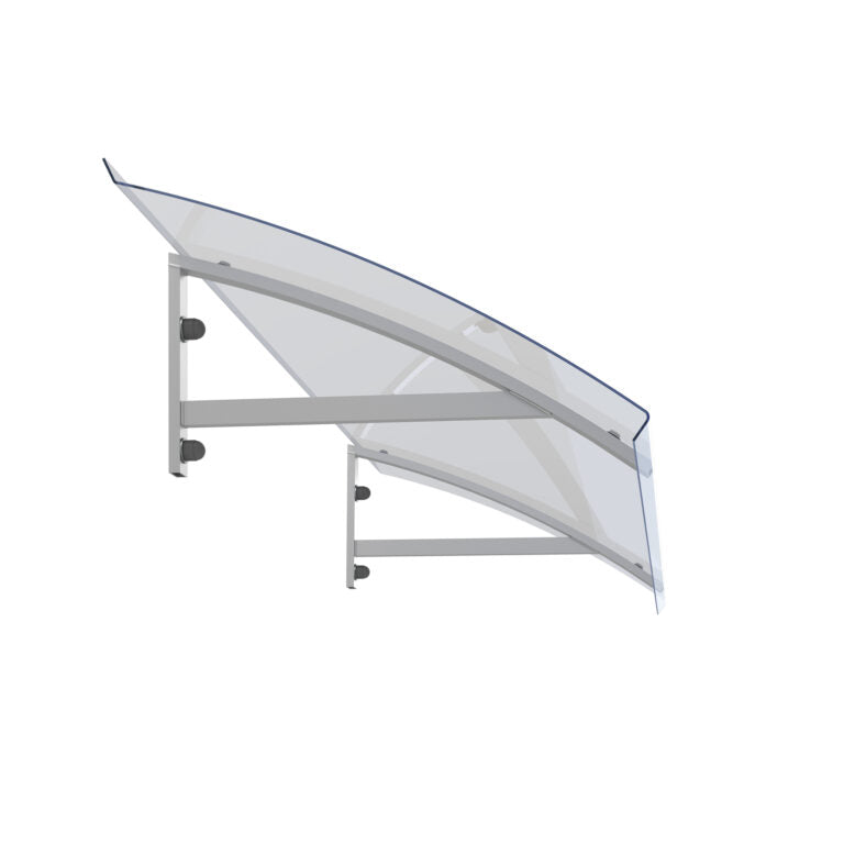marquise moderne alu Arct anthracite bleu 102x44, polycarbonate solide