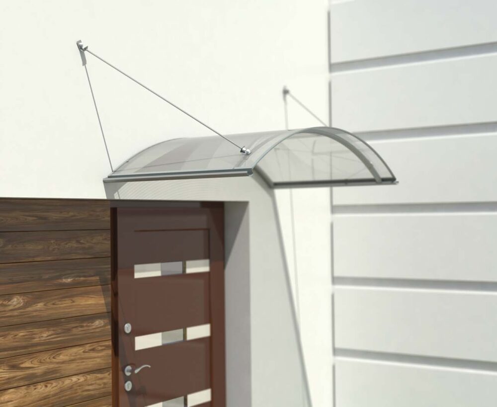 marquise de porte moderne design KA102 159 x 90 cm noir