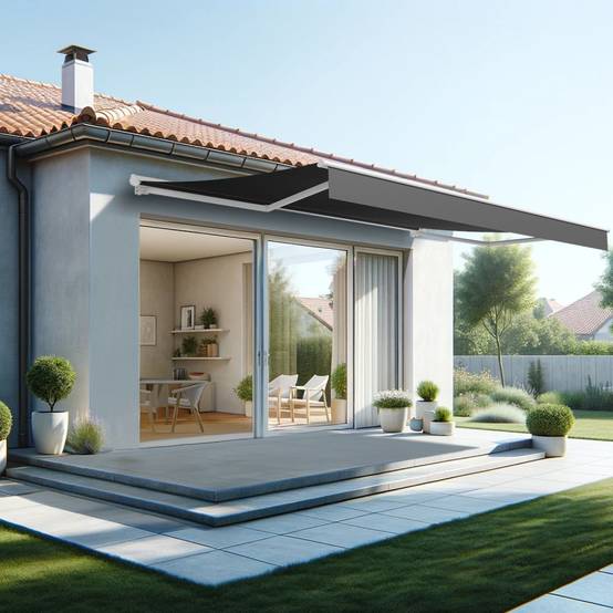 stores bannes manuels sans coffre gris 3 x 2,5 m