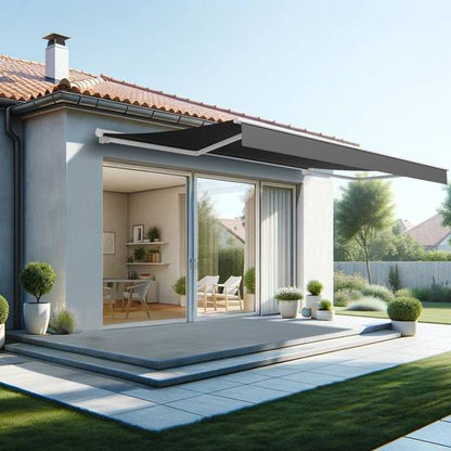 stores bannes manuels sans coffre gris 3 x 2,5 m