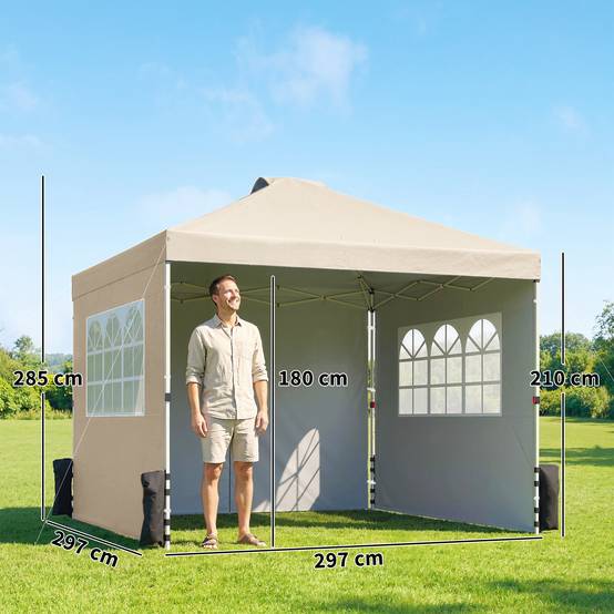 Tonnelle de Jardin 3x3m，Hauteur Réglable