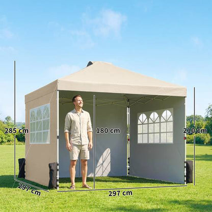 Tonnelle de Jardin 3x3m，Hauteur Réglable