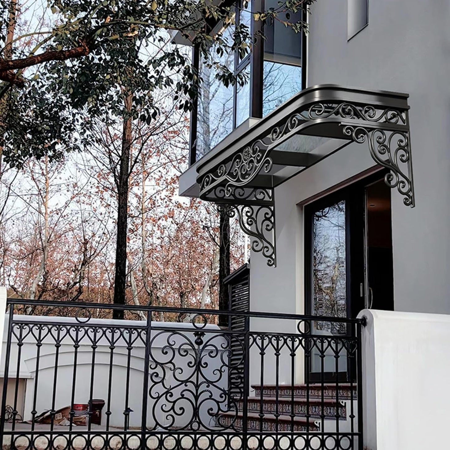 marquise de porte fer forgé 250x100cm