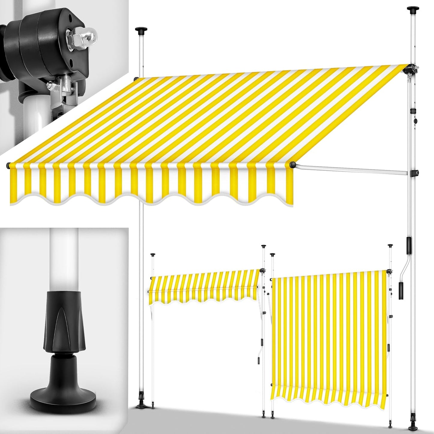 auvent balcon sans perçage 200 à 400cm