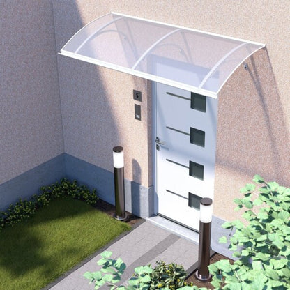 marquise moderne maison ALU blanc Kwarc xl 197x82, plaque acrylique transparente