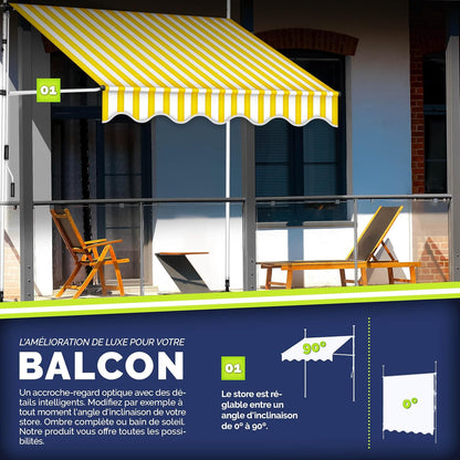 auvent balcon sans perçage 200 à 400cm