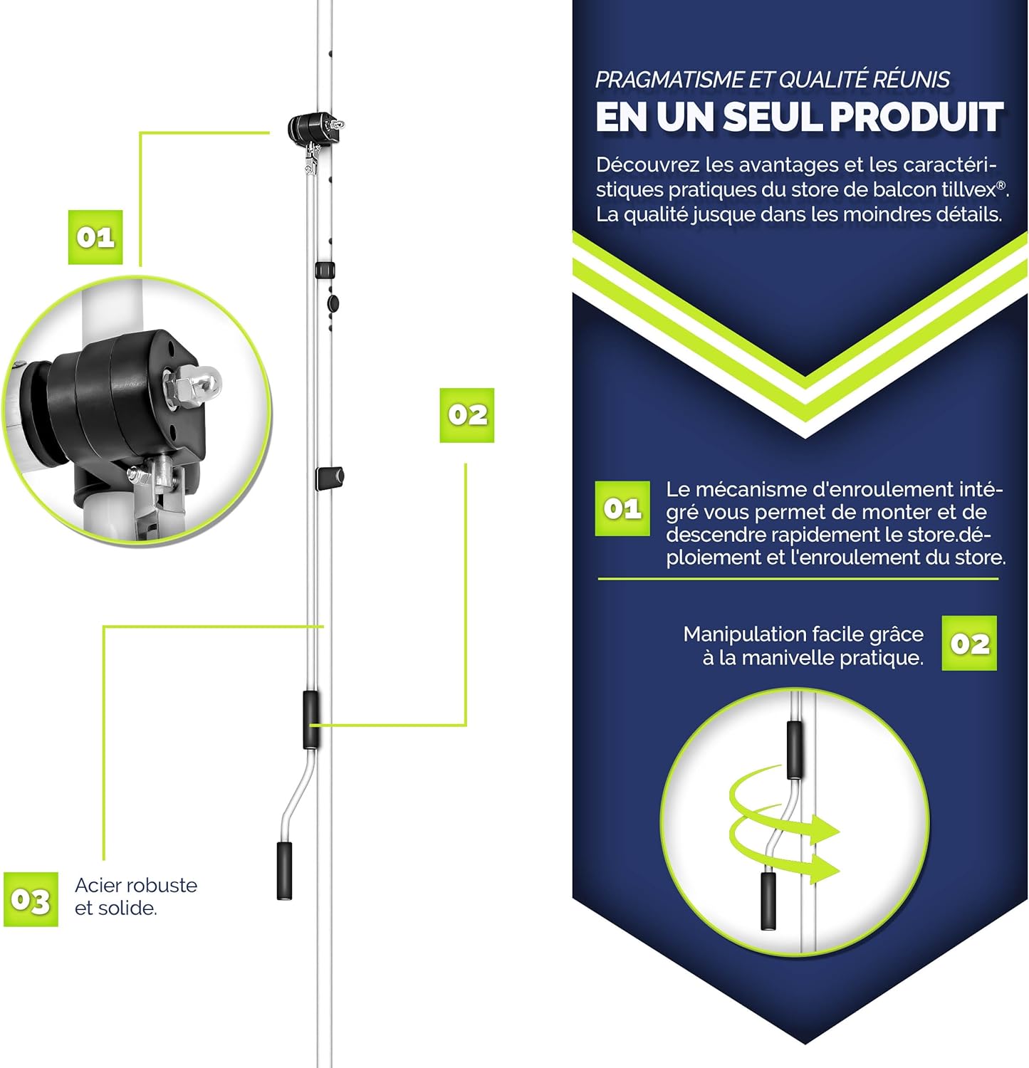 auvent pour terrasse 200x120cm Noir imperméable