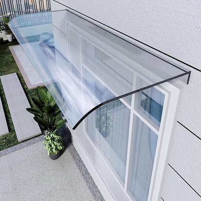 abri de porte marquise 40x40cm transparent en polycarbonate