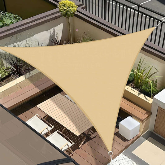 Voile d'ombrage triangulaire jaune sable