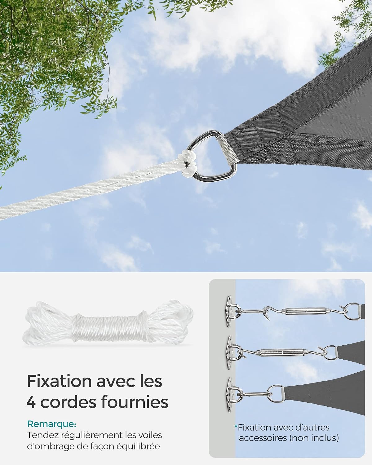 Voile d'ombrage trapeze jaune sable