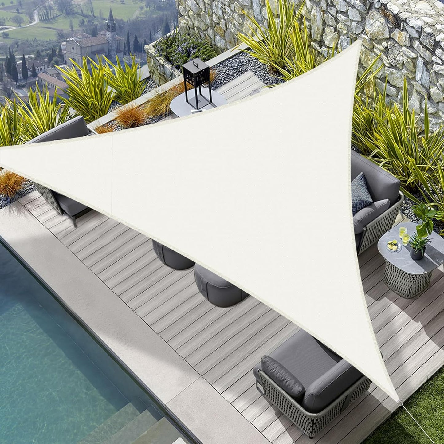 Voile d'ombrage triangulaire blanc